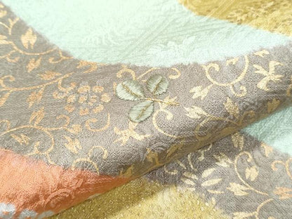 平和屋着物●訪問着　絞り　刺繍　道長花文　金彩　正絹　逸品　CABG8460th