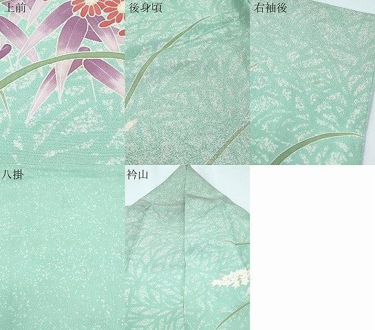 平和屋着物●東京友禅　田中種水　訪問着　草花文　銀通し地　正絹　逸品　CABG8462th