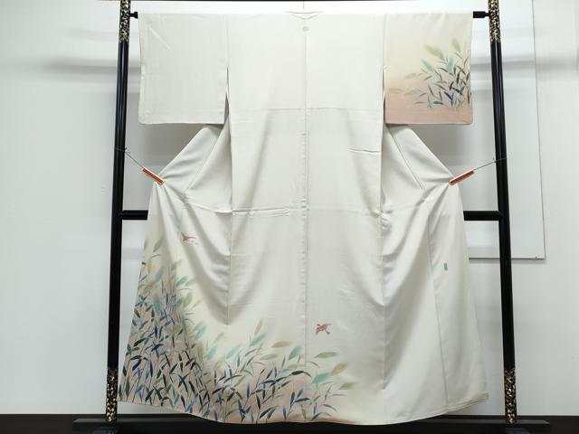平和屋着物●訪問着　友禅　作家物　稲穂　飛鳥文　暈し染め　正絹　逸品　CABG8463th
