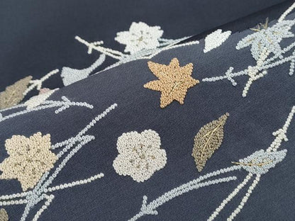 平和屋着物●中国三大刺繍　相良刺繍　総刺繍　訪問着　本場染大島紬　溢れ松葉　金糸　正絹　逸品　CABG8464th