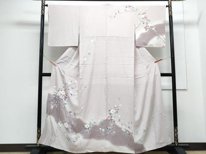 平和屋着物●訪問着　友禅　坂k者　枝花文　暈し染め　正絹　逸品　CABG8465th