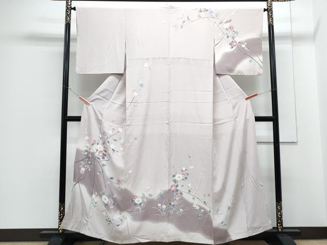 平和屋着物●訪問着　友禅　坂k者　枝花文　暈し染め　正絹　逸品　CABG8465th