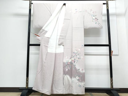 平和屋着物●訪問着　友禅　坂k者　枝花文　暈し染め　正絹　逸品　CABG8465th