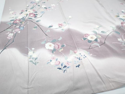 平和屋着物●訪問着　友禅　坂k者　枝花文　暈し染め　正絹　逸品　CABG8465th