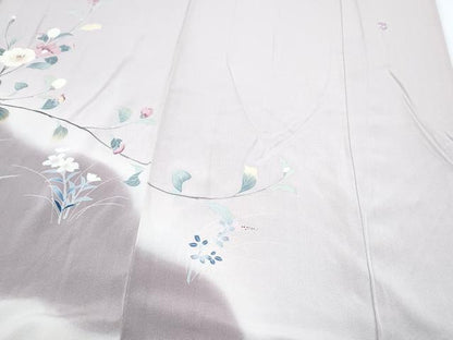 平和屋着物●訪問着　友禅　坂k者　枝花文　暈し染め　正絹　逸品　CABG8465th