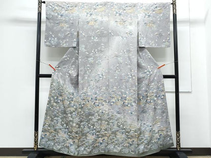 平和屋着物●中国三大刺繍　スワトウ刺繍　総刺繍　訪問着　駒刺繍　風景花文　暈し染め　正絹　逸品　未使用　CABG8469th