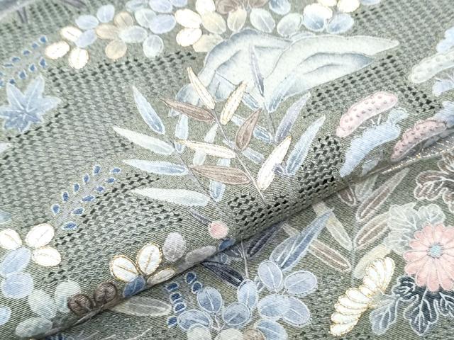 平和屋着物●中国三大刺繍　スワトウ刺繍　総刺繍　訪問着　駒刺繍　風景花文　暈し染め　正絹　逸品　未使用　CABG8469th
