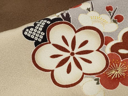 平和屋着物●豪華振袖　扇面花文　暈し染め　金彩　正絹　逸品　CABG8474th