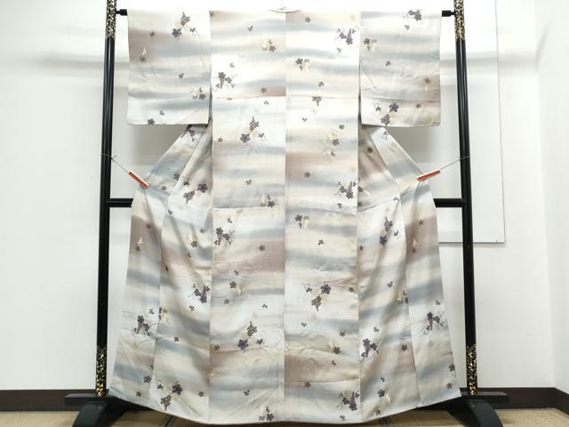 平和屋着物●上質な小紋　葡萄蔦の葉文　暈し染め　金彩　正絹　逸品　CABG8476th