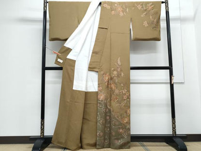 平和屋着物●中国三大刺繍　スワトウ相良刺繍　総刺繍　訪問着　更紗花文　金糸　鬼しぼ縮緬　やまと誂製　正絹　逸品　CABG8478th