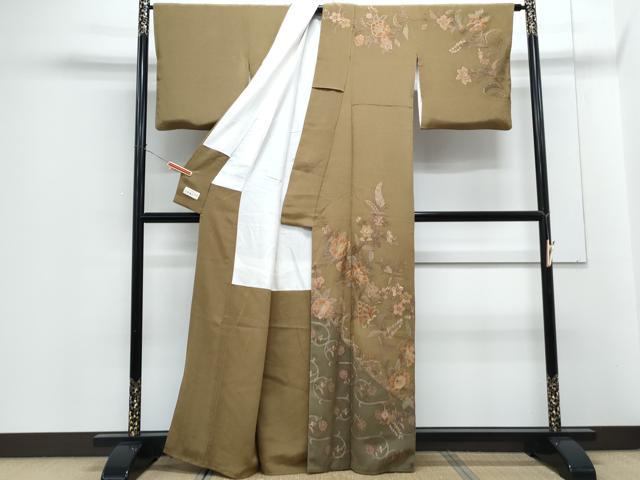 平和屋着物●中国三大刺繍　スワトウ相良刺繍　総刺繍　訪問着　更紗花文　金糸　鬼しぼ縮緬　やまと誂製　正絹　逸品　CABG8478th