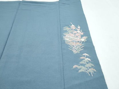 平和屋着物●中国三大刺繍　スワトウ相良刺繍　総刺繍　訪問着　風景草花文　暈し染め　正絹　逸品　CABG8479th