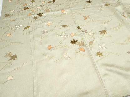 平和屋着物●訪問着　駒刺繍　溢れ松葉　金彩　正絹　逸品　CABG8482th
