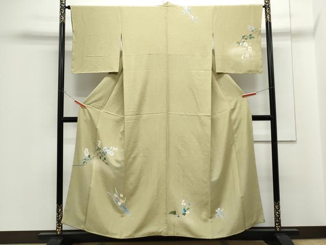 平和屋着物○訪問着 友禅 枝花文 暈し染め 正絹 逸品 CABG8484th