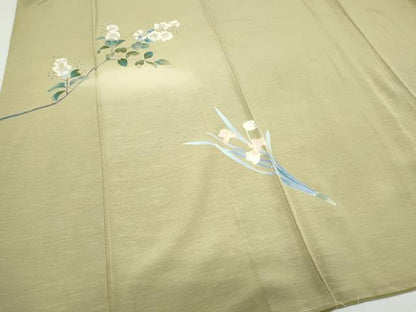 平和屋着物●訪問着　友禅　枝花文　暈し染め　正絹　逸品　CABG8484th