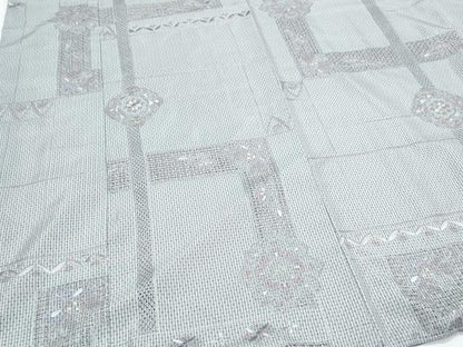 平和屋着物●中国三大刺繍　スワトウ刺繍　総刺繍　本場大島紬　正倉院花文　上村絹織物謹製　証紙付き　正絹　逸品　CABG8485th
