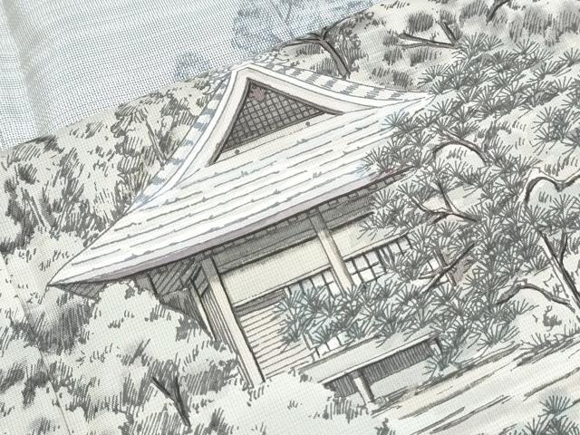 平和屋着物●訪問着　本場大島紬　9マルキ　風景文　証紙付き　正絹　逸品　未使用　CABG8492th