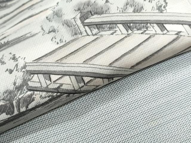 平和屋着物●訪問着　本場大島紬　9マルキ　風景文　証紙付き　正絹　逸品　未使用　CABG8492th