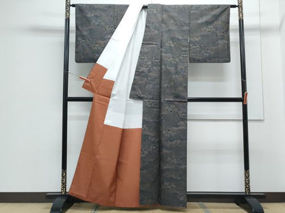 平和屋着物●都喜ヱ門　本場大島紬　雲重ね花文　藤絹織物謹製　鑑定書・証紙付き　正絹　逸品　CABG8493th