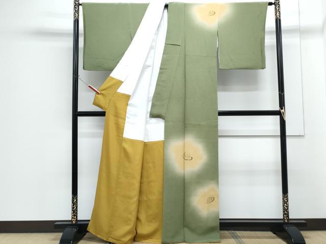 平和屋着物●訪問着　舞梅文　暈し染め　金彩　鬼しぼ縮緬　正絹　逸品　CABG8497th