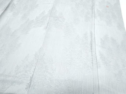 平和屋着物●皇室献上作家　北出与三郎　無地絵羽訪問着　樹林地紋　銀鼠色　正絹　逸品　CABG8498th