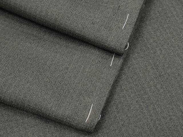 平和屋着物●男性　お召　色無地　正絹　憲法黒茶色　逸品　未使用　CABG8505th