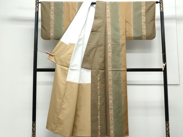 平和屋着物●本場大島紬　うさぎ　花唐草間道　正絹　逸品　CABG8506th