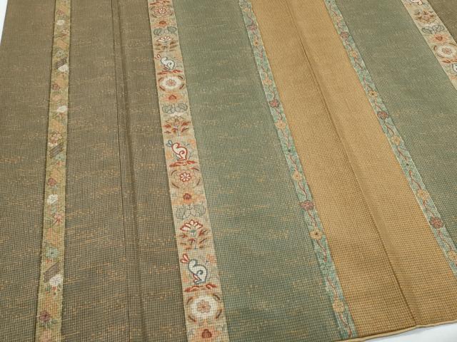 平和屋着物●本場大島紬　うさぎ　花唐草間道　正絹　逸品　CABG8506th