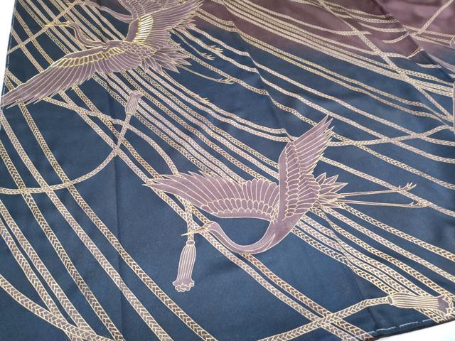平和屋着物●訪問着　駒刺繍　飛鶴紐文　暈し染め　金彩　正絹　逸品　未使用　CABG8510th