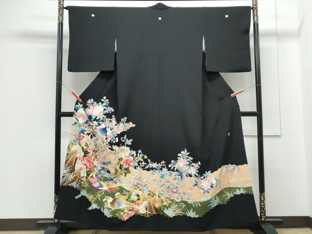 平和屋着物●豪華黒留袖　作家物　花鳥文　金彩　正絹　逸品　CABG8511th