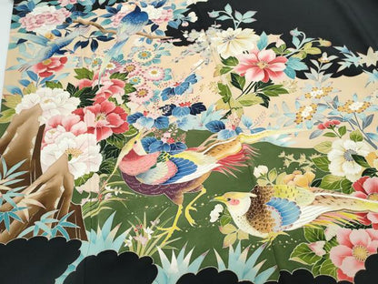 平和屋着物●豪華黒留袖　作家物　花鳥文　金彩　正絹　逸品　CABG8511th