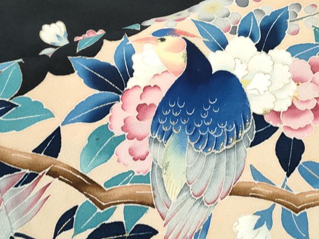 平和屋着物●豪華黒留袖　作家物　花鳥文　金彩　正絹　逸品　CABG8511th