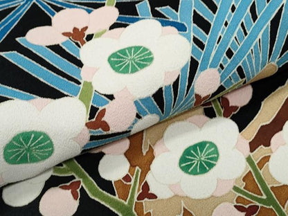 平和屋着物●豪華黒留袖　本加賀友禅　作家物　飛鳥枝梅松文　正絹　逸品　CABG8512th