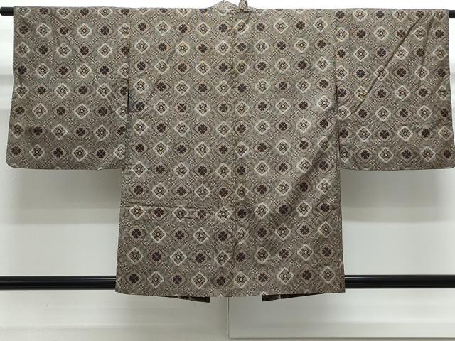 平和屋着物●本場大島紬　龍郷絣　アンサンブル　菱花文　正絹　逸品　CABG8518th