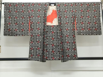 平和屋着物●本場大島紬　龍郷絣　秋名バラ　アンサンブル　正絹　逸品　CABG8519th