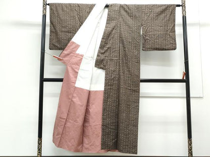 平和屋着物●本場大島紬　龍郷絣　アンサンブル　市松菱文　正絹　逸品　CABG8520th