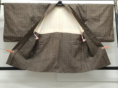 平和屋着物●本場大島紬　龍郷絣　アンサンブル　市松菱文　正絹　逸品　CABG8520th