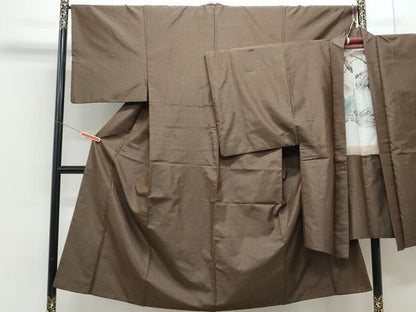 平和屋着物●男性　本場大島紬　アンサンブル　格子文　正絹　逸品　CABG8521th