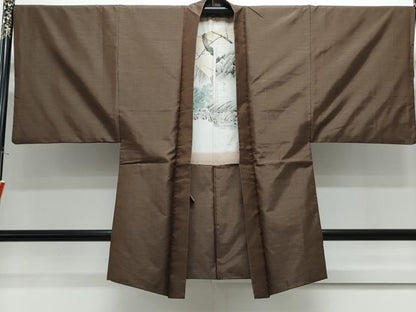 平和屋着物●男性　本場大島紬　アンサンブル　格子文　正絹　逸品　CABG8521th