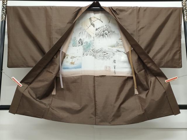 平和屋着物●男性　本場大島紬　アンサンブル　格子文　正絹　逸品　CABG8521th