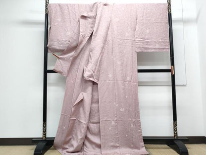 平和屋着物●上質なお召　仮絵羽　草花文　正絹　逸品　未使用　CABG8525th