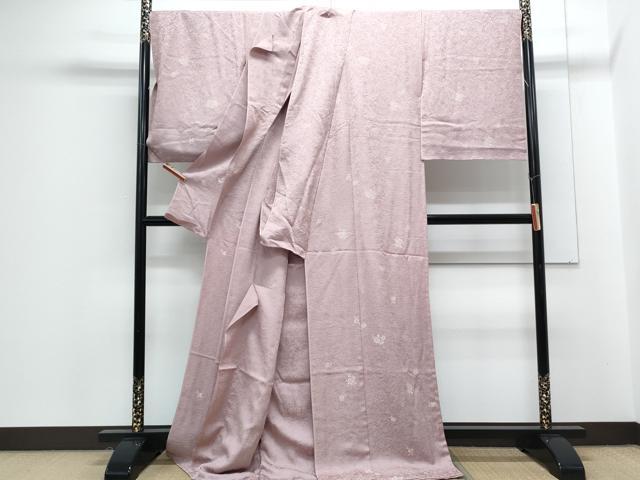 平和屋着物●上質なお召　仮絵羽　草花文　正絹　逸品　未使用　CABG8525th