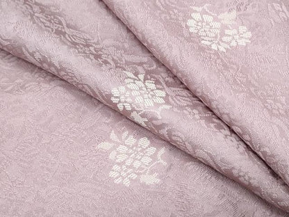 平和屋着物●上質なお召　仮絵羽　草花文　正絹　逸品　未使用　CABG8525th