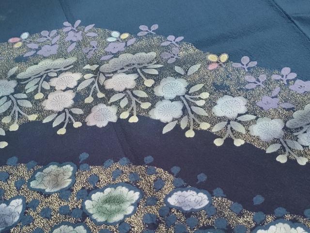 平和屋着物●訪問着　草花文　暈し染め　金彩　正絹　逸品　CABG8528th