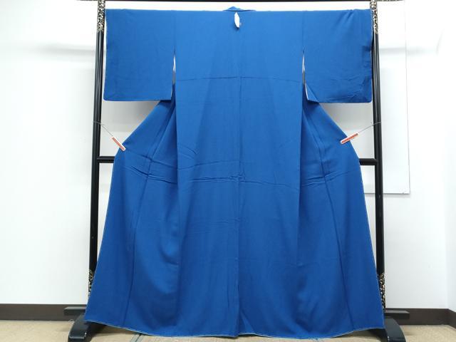 平和屋着物●上質な色無地　紺青色　正絹　逸品　未使用　CABG8529th