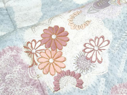 平和屋着物●創業460年・千總　訪問着　絞り　刺繍　草花文　金彩　高島屋扱い　正絹　逸品　CABG8535th