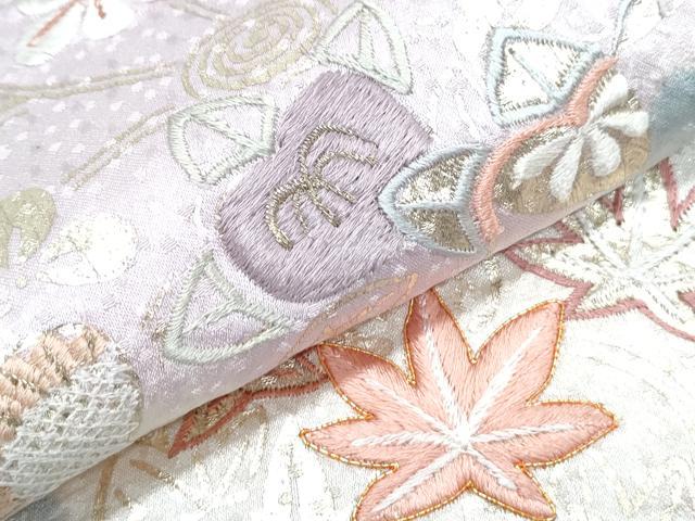 平和屋着物●創業460年・千總　訪問着　絞り　刺繍　草花文　金彩　高島屋扱い　正絹　逸品　CABG8535th