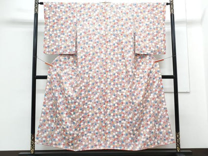 平和屋着物■上質な小紋　花唐草文　正絹　逸品　CABG8539th