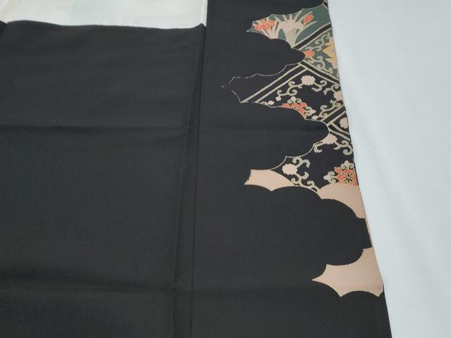 平和屋着物■豪華黒留袖 駒刺繍 正倉院天井鳳凰花文 金彩 正絹 逸品 CABG8544th
