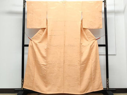 平和屋着物■上質な色無地 風景地紋 深支子色 正絹 逸品 CABG8545th